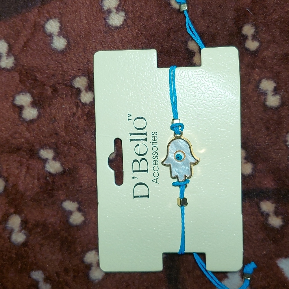 Baby Blue with White Marble Evil Eye Bracelet